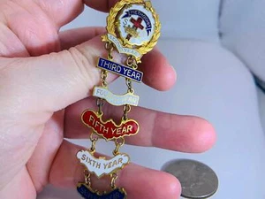 Methodist Religion Church Member 1st thru 7th Year Vintage Gold Brooch V-5315* - Picture 1 of 4