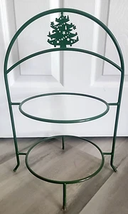 Vintage Waechtersbach Westdeutscher 2-stufiger grüner Weihnachtsbaum Metall Tellerhalter - Bild 1 von 5
