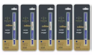 5 X Parker Quink Roller Ball Pen Refills Refill Blue Ink Ultra Fine NIB New - Foto 1 di 2