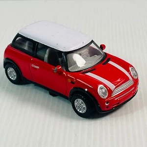 Mini Cooper Red Die Cast Car White Roof Racing Stripes - Picture 1 of 11