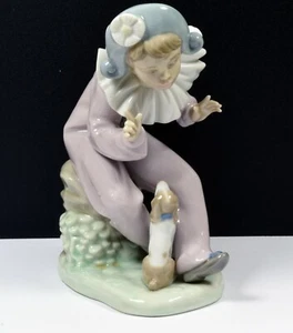 Preciosa Figura Lladro Nao ~ 01099 ~ Niño Payaso y Cachorro ~ Escúchame - Imagen 1 de 4