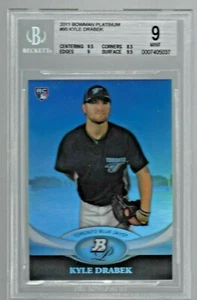 2011 (BLUE JAYS) Bowman Platinum #95 Kyle Drabek RC BGS Mint - Picture 1 of 2