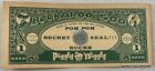 Rare Vintage Buckaroo 500 Piggly Wiggly Grocery Adv Secret Seal Bucks Bill