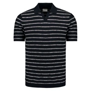 No Excess Herren Poloshirt Regular Fit blau weiß gestreift 27210341 078 night - Picture 1 of 7