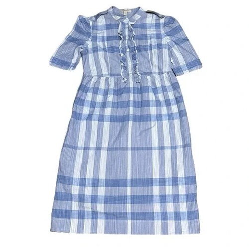 Mini abito Burberry Brit blu stampa a quadri taglia XS