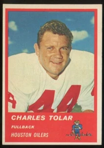 1963 Fleer #34 Charles Tolar Houston Oilers - Picture 1 of 2