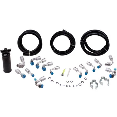 Universal 134a Air Conditioner Hose Kit R-Ring Fittings Drier AC Hose Assembly - image 1 of 4