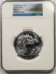 2018 5 oz Silver Apostle Islands 25C NGC MS 69 PL America The Beautiful ATB - Picture 1 of 4