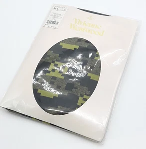 Vivienne Westwood Pantyhose pixel orb Tights black x khaki Geometric pattern - Picture 1 of 7