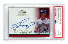 2012 Topps Tribute Autographs Red Ken Griffey Jr. AUTO 1/5 PSA 10 GEM MT POP 1