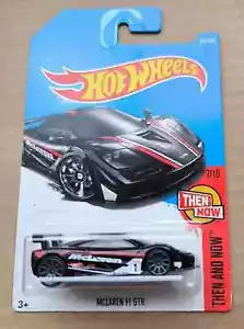 Hot Wheels LONG CARD 2017 HW THEN AND NOW MCLAREN F1 GTR BLACK 7/10 - Picture 1 of 1