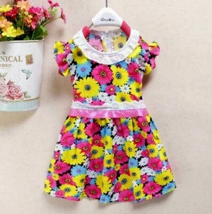 Baby Mädchen Sommerkleid 6-24 Monate Daisy FLORA Baumwolle Urlaub Kleid UK Verkäufer - Bild 1 von 6