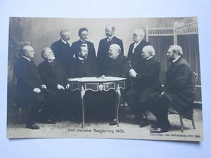 NORUEGA: El gobierno noruego 1905 foto real postal vintage G3 - Imagen 1 de 2