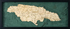 Jamaica Wood Carved Topographic Depth Chart / Map