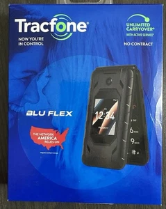 BLU Flex 8GB, Black, Prepaid, Tracfone Flip Phone - Picture 1 of 2