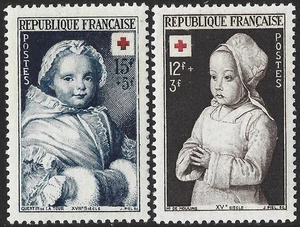 France 1951 Red Cross Set of 2 SG.1136/1137 Mint (Hinged) Cat:£11 - Picture 1 of 2
