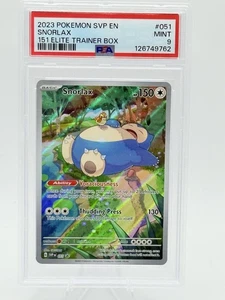 Snorlax 051 Sv: Scarlet & Violet 151 Carta Promo Holo Carta Pokemon Classificata PSA 9 - Foto 1 di 3