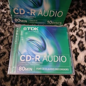 New Tdk Cd-r Audio 80 Mins Box Of 10cds - Picture 1 of 3