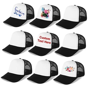 9 Pack Sublimation Blanks Baseball Cap Adjustable Polyester Mesh Cap Trucker - Picture 1 of 8