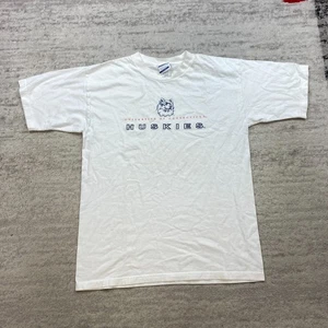 Camisa De Colección UConn Huskies Grande Blanca Azul Roja Connecticut Deadstock Husky Hombres Años 90 - Imagen 1 de 10
