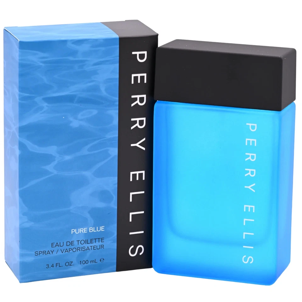 Colônia masculina Pure Blue By Perry Ellis Eau de Toilette 3,3 / 3,4 oz nova na caixa - Imagem 1 de 4