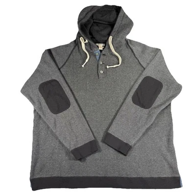 Pulôver masculino carbono 2 cobalto XXL 2XL cinza com capuz Henley waffle malha algodão - Imagem 1 de 4