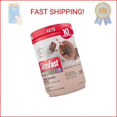 Batido de repuesto para comidas ceto SlimFast, batería de brownie de caramelo, proteína ceto baja en carbohidratos Foto 1 de 2