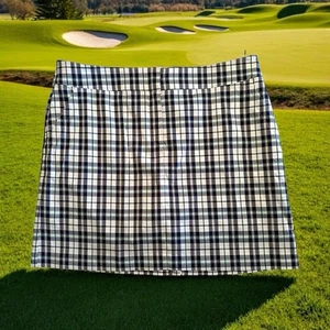 IZOD Golf Skort Shorts Mini Skirt Women’s 12 Multicolor Plaid Zipper Pockets - Picture 1 of 18