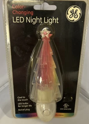 Color Changing Christmas Tree Night Light Nightlight Wall Plug In 6" - Image 1 of 4