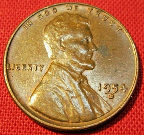 1954 D Lincoln Wheat Cent - G Good to VF Very Fine Cover