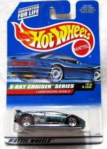 HOT WHEELS 1999 X-RAY CRUISER SERIES LAMBORGHINI DIABLO BLUE TEAL 5 SPOKE RIMS 2 - Picture 1 of 3