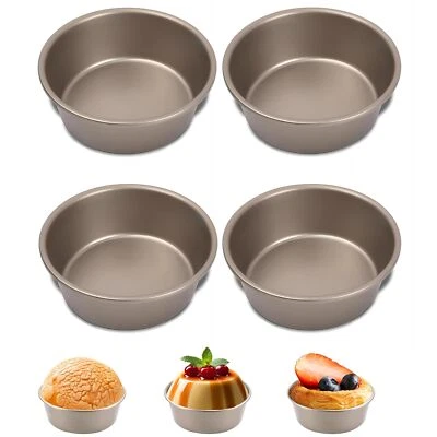 4 Stück Mini Runde Backformen Kleine Runde Kuchenform -∅ 11cm/4cm Tief- Torte... - Bild 1 von 4