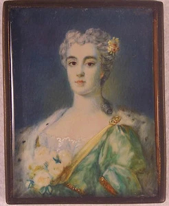 Antique Hand Painted Portrait of Beautiful Lady - Picture 1 of 7
