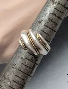 Anillo Tiffany & Co. Plata 925 y Oro 14k Cúpula Camarón Talla 5 - Imagen 1 de 5