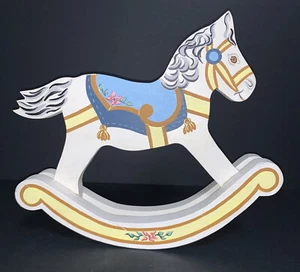 Vintage Wooden Rocking Horse 10.25” Decorative Hand Painted Signed E. Ingalls 91 - Picture 1 of 8