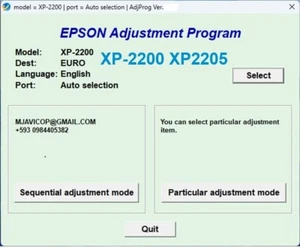 Reset Epson XP2200, XP2205✅Waste ink Pad Counter Resetter🔥 OnePc⭐⭐⭐⭐⭐ - Bild 1 von 6