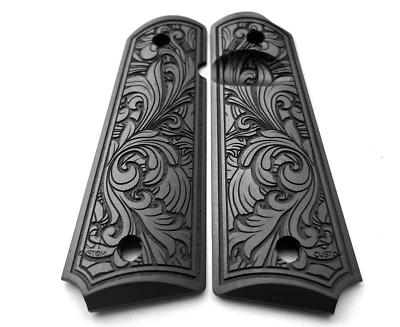 1911 Full Size Grips Engraved Classic Floral Scroll - Image 1 of 4