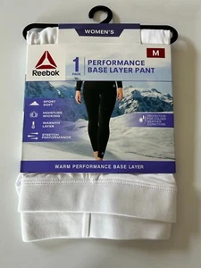 Reebok Women's Warm Performance Base Layer Pants Size Medium White Brand NEW - Picture 1 of 2