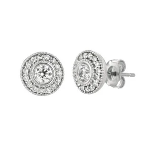 0.80 Carat Natural Diamond Earrings G SI 14K White Gold - Picture 1 of 1