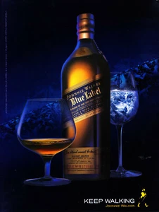 JOHNNIE WALKER WHISKY AD #33 RARE 2006 BLUE LABEL KEEP WALKING - Picture 1 of 1