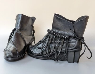 Botas boho de cuero negras TRIPPEN para mujer talla 36 EU/6 US/3 UK, hechas en Alemania Foto 1 de 4