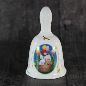 Morehead Porcelana Campana Conejo de Pascua Pollitos Cesta Tulipanes Primavera 4.25" - Imagen 1 de 9