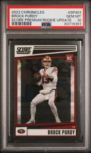 Graded 2022 Chronicles Brock Purdy #SP401 Score Prem Rookie Update Card PSA 10 - Picture 1 of 2
