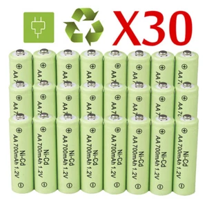 30Pcs 700mah 1.2v AA Rechargeable Ni-Cd NiCd Battery for Garden Solar Light Lamp - Picture 1 of 11
