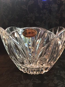 Block Crystal 9" Round Bowl ~ 24% Lead Crystal ~ Poland ~ - Picture 1 of 1