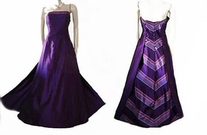 VINTAGE VICTOR COSTA NEIMAN MARCUS EVENING GOWN BALL GOWN MULBERRY - Picture 1 of 5