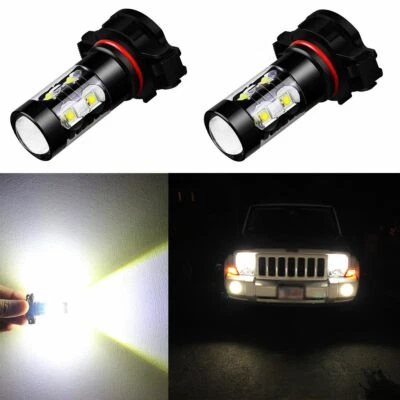 5202 H16 LED Fog Light Bulbs 6000K for Jeep Patriot 2010 - 2015 2016 2017 White — 第 1/4 张图片