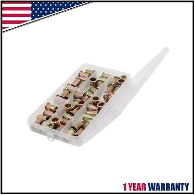 NAKKAA 50 pieces in a box M8 x 1.25 x 18mm Steel Rivet Nut Rivnut Insert Nutsert
