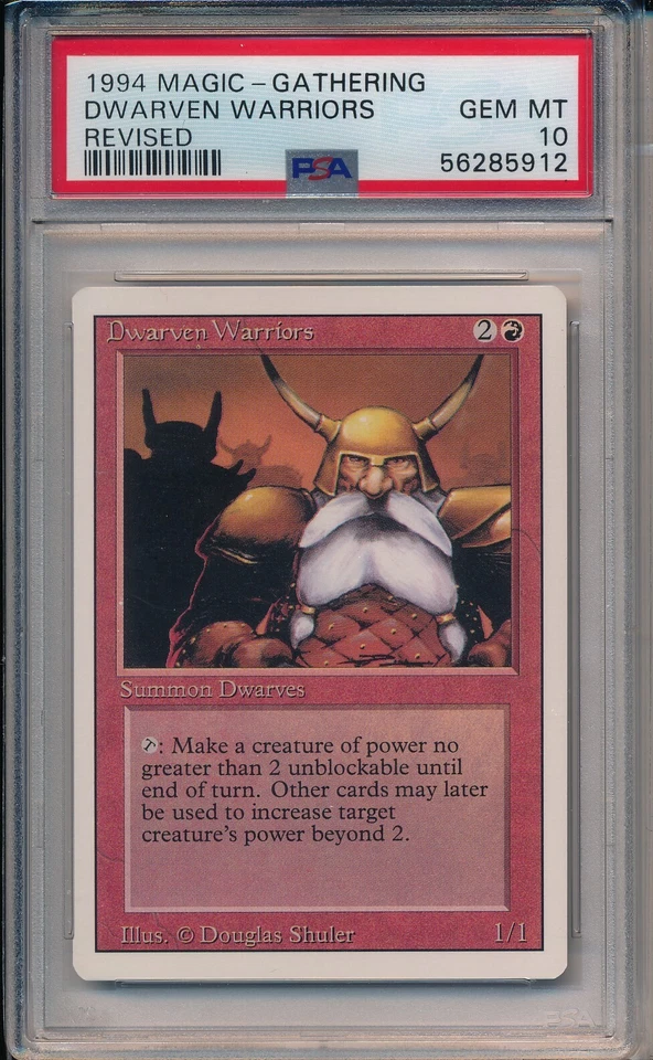 1994 MTG DWARVEN WARRIORS REVISED PSA 10 GEM MINT - Image 1 of 1