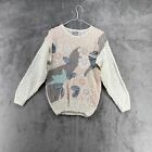 Vintage Spice of Life Sweater Small Multicolor Floral Chunk Knit Ugly Sweater